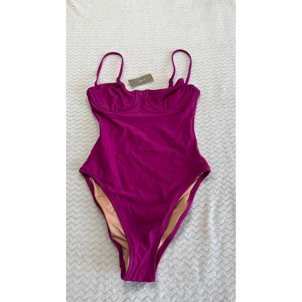 J.Crew Underwire One Piece Swimsuit Magenta Purple BX217 Size 6 NWT
